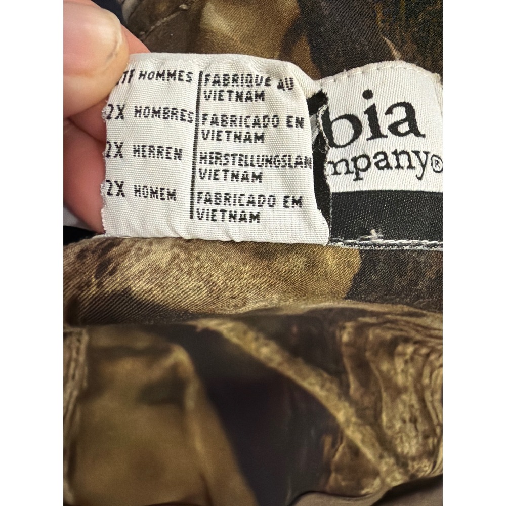 Columbia Hunting Bibs Men 2X Brown Timberwolf Camo Silent Shell Overalls Bark - Picture 8 of 9